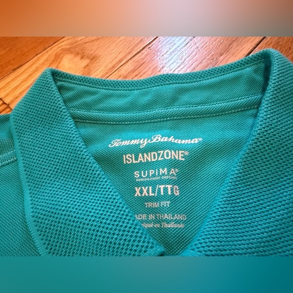 Tommy Bahama Polo Mens Size XXL Shirt Short Sleeve Golf Island Zone Buttons Teal - Picture 3 of 14